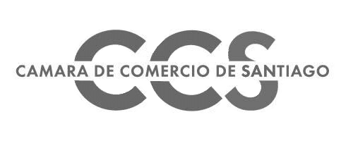 Logotipo de la Cámara de Comercio de Santiago (CCS) en tonos grises, representando una entidad comercial que apoya el comercio y los negocios en la región.